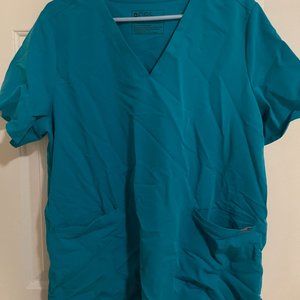 Figs Teal Scrub Top